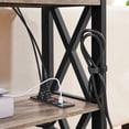 thumbnail image 3 of 40 Inch Console Table with 2 Outlets and 2 USB Ports, Extra Long Entryway Table with Drawer and X-Shaped Design, Narrow Sofa Table for Living Room, Hallway, Indoor, Gray, 3 of 5