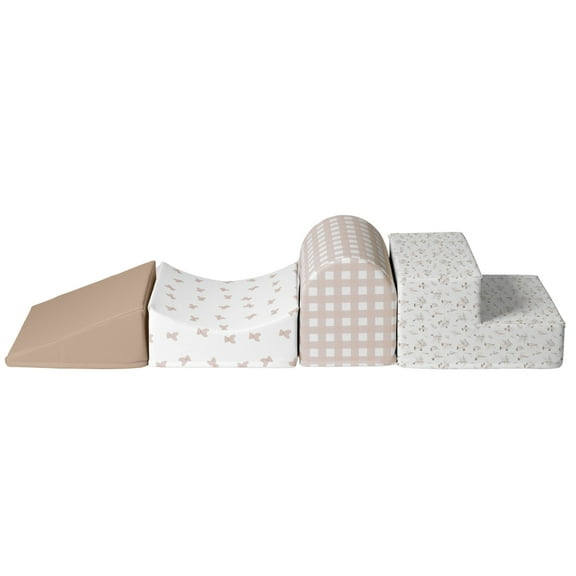 KIDKII 4 Piece Set Soft Play Original Foam Blocks for Toddlers Home Play Gym, Beige