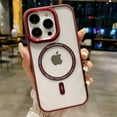 thumbnail image 1 of Hardware Strong Magnetic Attraction [metal Lens Frame+buttons] Suitable For IPhone 15, 14, 13, 12, 13 Pro Max 15Plus, 14Plus Transparent Acrylic Phone Case, 1 of 4