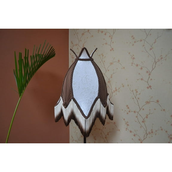 BespokeByNikita Off-White Lace & Chiffon Lampshade