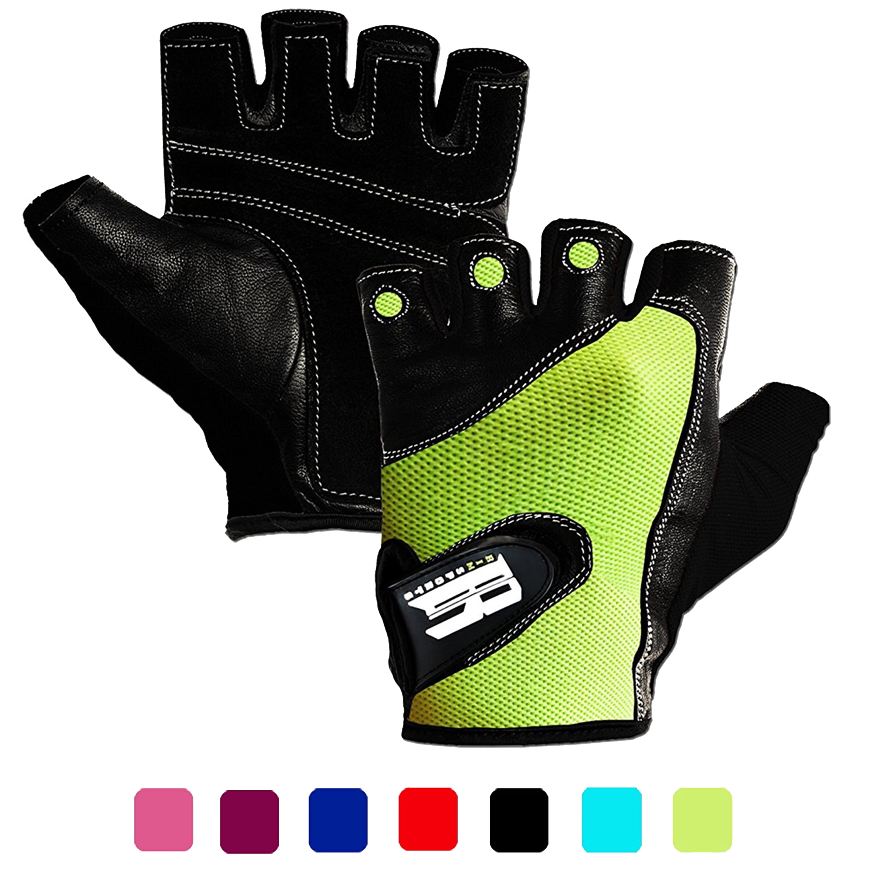 PADDED LEATHER WEIGHT LIFTING GLOVES FITNESS TRAINING CYCLING GYM DOUBLE STRAP 
