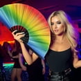 thumbnail image 2 of Large Hand Fans for Dance, 2025 New Large Folding Hand Fan Line Dance Popping Fan, Uv Glow Popping Clack Fan Handheld for Cooling, Dance, Decoration & Wedding Clearance, 2 of 5
