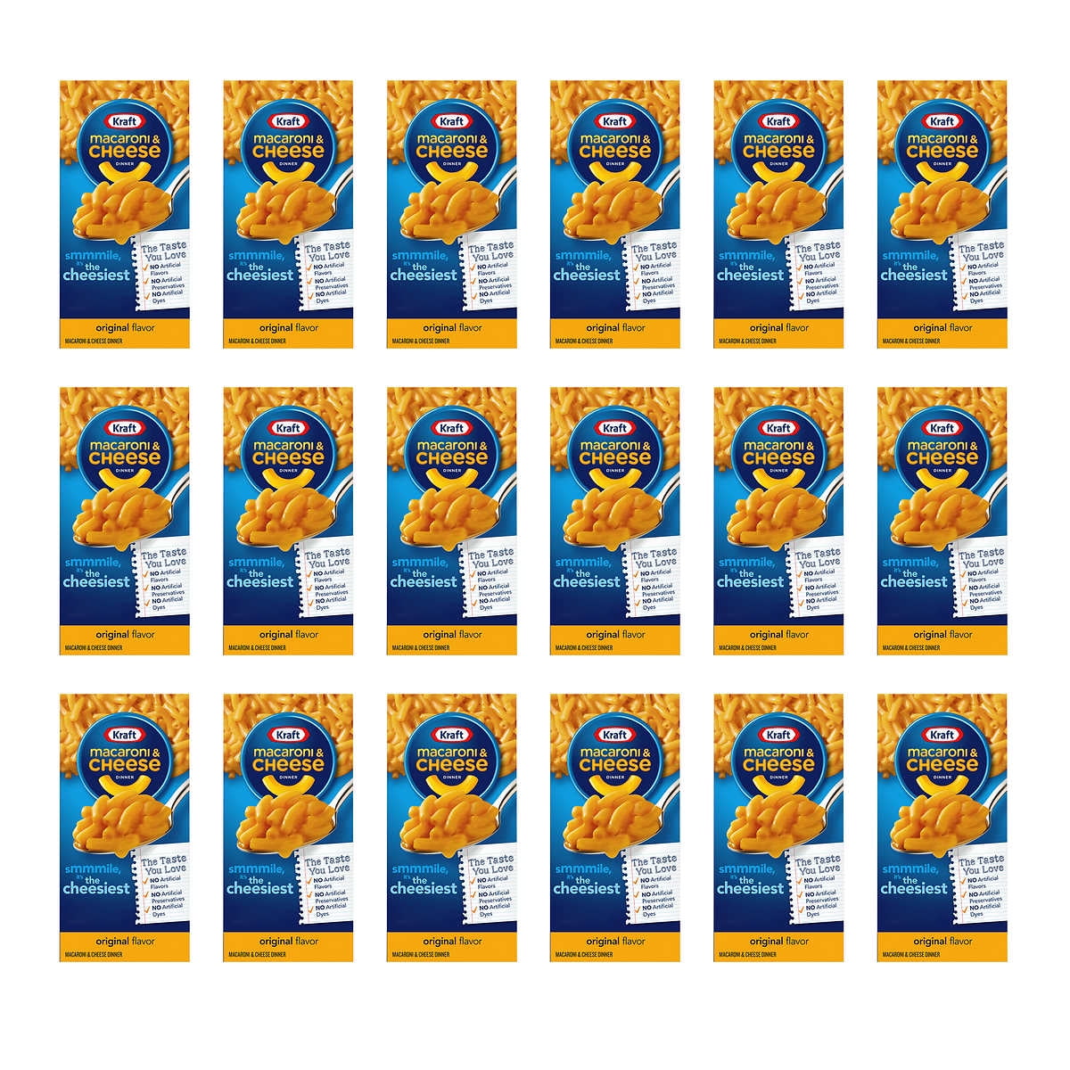 Kraft Macaroni & Cheese Dinner, 7.25 oz, 18 Count