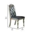 thumbnail image 5 of Benjara Kipp 25 Inch Set of 2 Armless Dining Chairs, Tufted Back, Gray Faux Leather, 5 of 5