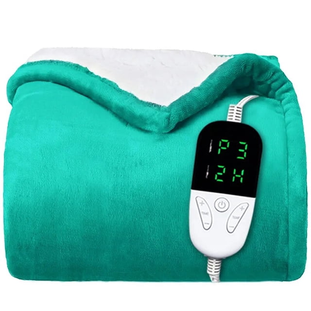 Manta eléctrica de franela, colchón lavable a máquina, doble capa, Control de temperatura, calentador, manta calentada, Invierno