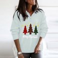 thumbnail image 2 of Femmes Mode Noël Imprimé Col V Manches Longues T-shirt Top Chemisier Pull-Over, 2 of 5