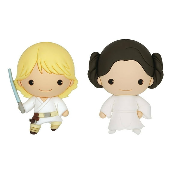 Star Wars Luke Skywalker & Princess Leila 3D Foam Kitchen Refrigerator Magnet (2 Pack)