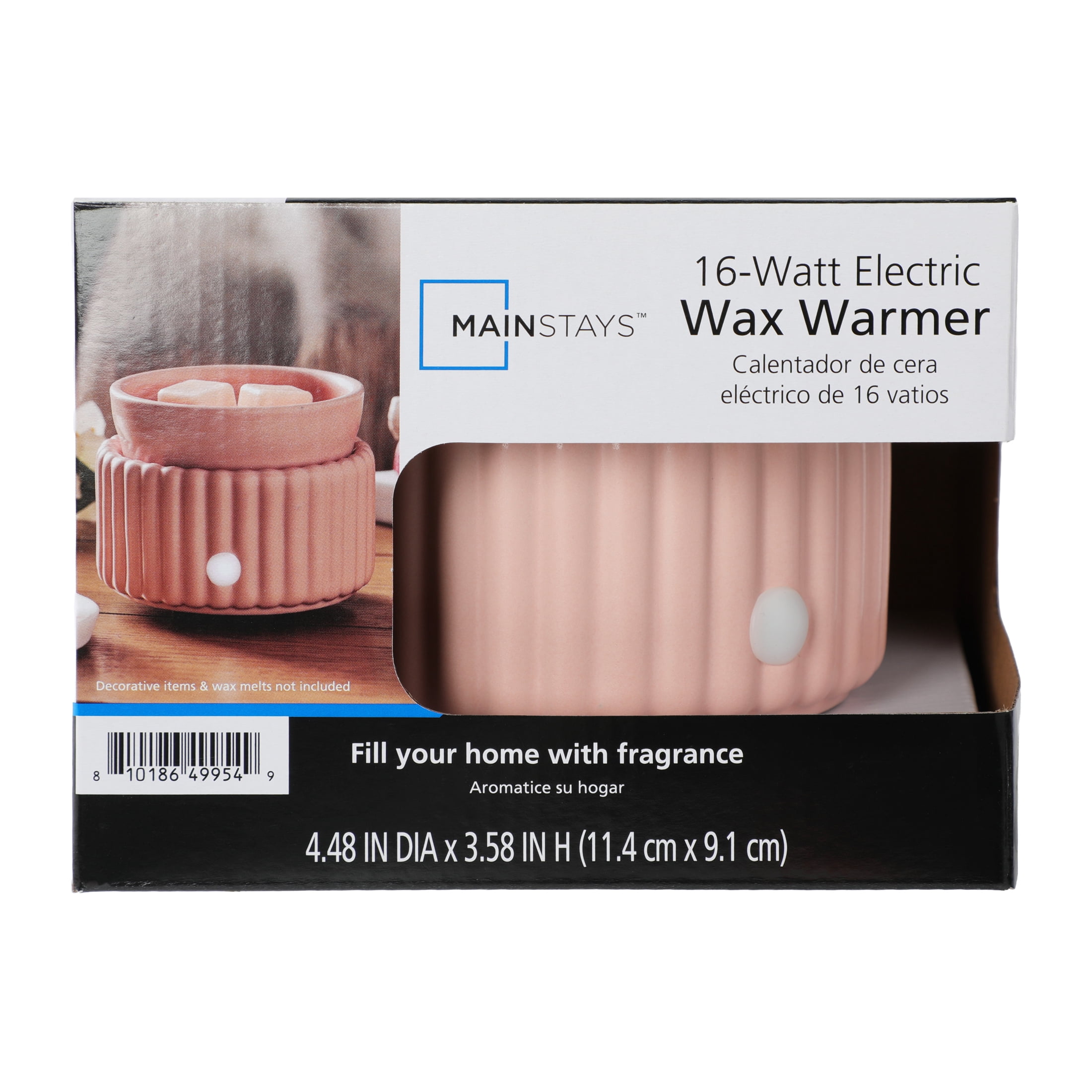 Mainstays Ribbed Ceramic Fragrance Wax Melt Warmer, Pink Blush