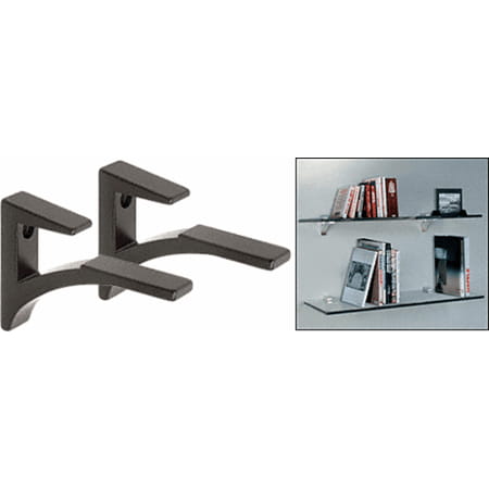 Aluminum Glass Shelf Bracket - CRL Black - Aluminum Shelf Bracket for 3/8