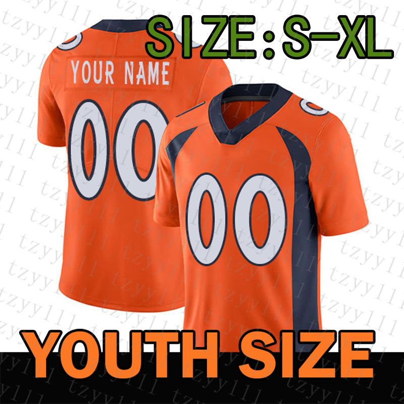 33J Russell Wilson Football Jersey Broncoes Patrick Surtain II Jerry Jeudy  John Elway Courtland Sutton Justin Simmons cousu les hommes jeunes 