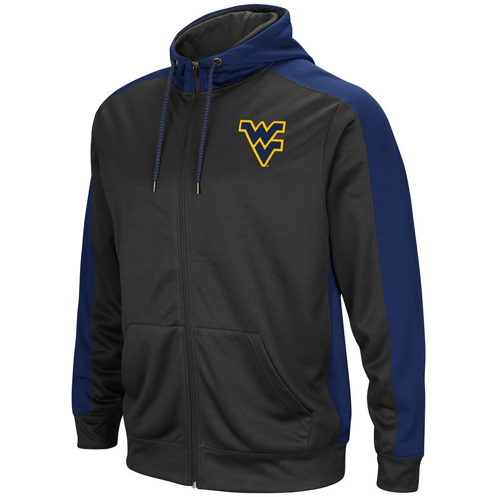 Mens NCAA West Virginia Mountaineers Full-zip Hoodie (Charcoal) by Colosseum