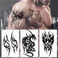 thumbnail image 1 of Temporary Tattoo for Men - Extra Fake Temporary Tattoo Black Tattoo Body Arm Stickers, 1 of 5