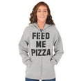 thumbnail image 4 of Feed Me Pizza Unisex Fleece Graphic Zip Up Hoodie Brisco Brands 5X, 4 of 5