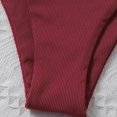 thumbnail image 4 of Women Sexy Bandage Solid Color V-top Bikini Split Swimsuit, 4 of 4