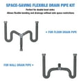 thumbnail image 2 of NiHome Flexible 1 1/2" or 1 1/4" P-Trap Pipe Kit with Teflon Tape & Sealing Rings, Drain Tubing Pipes with Connectors & Adapter for Kitchen Bathroom Sink Drain(Double Sink), 2 of 6