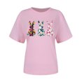 thumbnail image 4 of VBTAPA Women's Happy Easter Shirt Short Sleeve Funny Tops Rabbit Graphic Colored Eggs Print T-Shirts Easter Day Gifts Limited Time Sales Pink S, 4 of 6