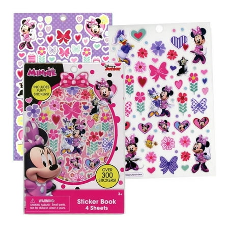 Disney Minnie Mouse Sticker Book | 4 Sheets | Over 300 Stickers