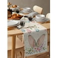 thumbnail image 3 of Table Runner Dresser Scarf 13 x 60 Inch Retro Easter Rabbit Bunny Ears Spring Floral Colorful Eggs Table Runners Non-Slip Heat Kitchen Dining Table Decor for Indoor Outdoor Home Party Decoration, 3 of 7