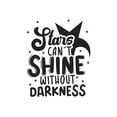 thumbnail image 3 of 1pc Women'S Casual Crew Neck T-Shirt with "Stars Can't Shine Without Darkness" Quote, Geometric Pattern, Polyester Knit Fabric, Medium Stretch, All-Season Fashion Top, 3 of 8