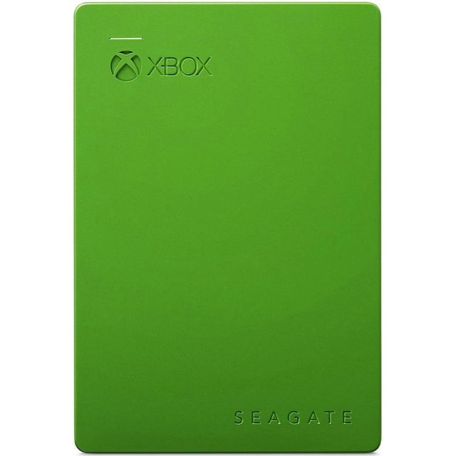 disco duro externo seagate xbox series x s stea4000402 4tb usb 3.0 Verde Seagate Game Drive 4 TB, vista frontal centrada de carcasa rectangular compacta en verde con logo Xbox arriba a la izquierda y texto SEAGATE en la parte inferior; superficie mate y bordes redondeados, interfaz USB 3.0 para ampliar y transportar bibliotecas de juegos de Xbox. A menudo usado para mover colecciones de títulos entre consolas.