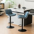 thumbnail image 5 of YOUNIKE Adjustable Bar Stools Set of 2 with Soft Cushion Swivel Counter Bar Chairs,Blue, 5 of 6