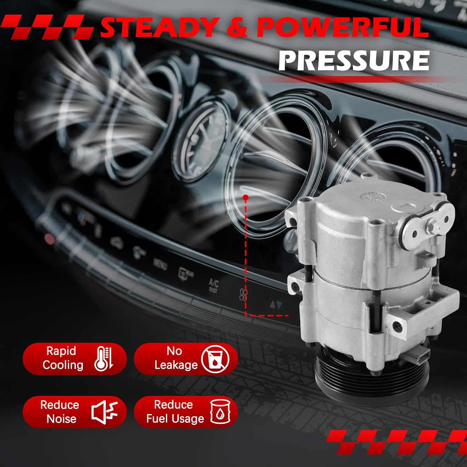 FIWARY AC Compressor Fits for Ford F-150 F-250 F-350 F-450 1997-2004 4.2L/4.6L/5.4L CO 101290C