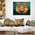 thumbnail image 4 of Designart Lion Head in Blue - Animal Throw Pillow - 18x18, 4 of 5