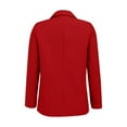 thumbnail image 4 of Womens Blazers Business Casual Solid Color Turndown Collar Button Suits Loose Long Sleeved Work Jacket with Pocket Red XXXL, 4 of 6