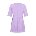 thumbnail image 6 of Sakmal Dresses for Women Solid Ribbed with Pocket Sleeveless Purple Comfort Fit Mid-Length Shift Dress, 6 of 7