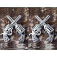 thumbnail image 4 of Set Of 4 Western Screw Back Concho Silver Finish Cross Pistol Saddle, 4 of 4