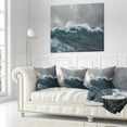 thumbnail image 3 of Designart Roaring Waves under Cloudy Sky - Seascape Throw Pillow - 16x16, 3 of 5