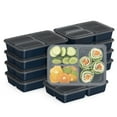thumbnail image 3 of (2 pack) Bentgo Prep - 20-Piece 3-Compartment Reusable Meal Prep Containers with Lids, PFAS & BPA Free Materials, Durable, Microwave, Freezer, & Dishwasher Safe To Go Food Storage (Navy Blue), 3 of 10