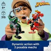 LEGO Marvel Mech Battle: Spider-Man vs. Doc Ock Building Toys for Kids - Super Hero & Villain Poseable Mech Toys W/3 Marvel Minifigures for Kids & Fans, Ages 6+ Gift Idea for Birthdays - 76338
