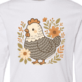 thumbnail image 4 of Inktastic Chicken Flowered Cottagecore Long Sleeve Youth T-Shirt, 4 of 5