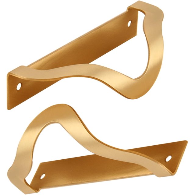 IBOWZ Kitchen Cupboard Handle 2 Pack Pure Copper Bow Pulls Hidden Closet Handle Invisible Drawer Handles Leaf Shape Cabinet Pulls Finger Edge Knobs Door Levers for Cupboard Wardrobe (Length 60mm,B