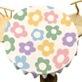 thumbnail image 5 of Odenmar Daisy Floral Round Tablecloth 60 Inch, Farmhouse Waterproof Table Cover, Rustic Flower Design for Dining Table, Kitchen, Party Indoor Outdoor, 5 of 6