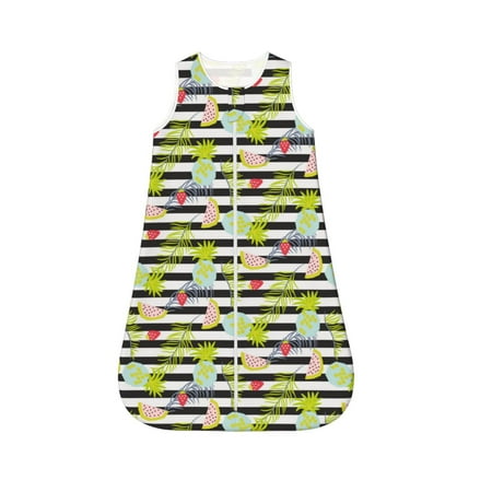 

Cauagu Striped With Palm Tree Branches for Infant Wearable Blanket Unisex Girl Boy Swaddle Transition Sack - Newborn Essentials Sleep Clothes-X-Large