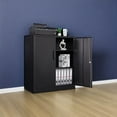 thumbnail image 5 of Metal Storage Cabinet, Lockable Steel Storage Cabinet with 2 Doors and Shelves, Metal Cabinet with Lock, Small Locking Cabinet for Home Office (Black), 5 of 14