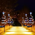 thumbnail image 6 of Lunxisen 3 Pcs Solar Christmas Tree Outdoor Prelit LED Light with Warm White Lights, Light up Xmas Pathway Markers Indoor Holiday Christmas Decoration Lamp, 6 of 9