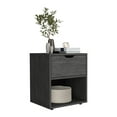 thumbnail image 6 of Nightstand End Table with Open Shelf, 19.7"H Gray - Compact Bedroom Living Room Side Table with Drawer & 4 Legs, Laminated Particle Board Light Gray + Particle Board + Pine, 6 of 7