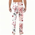 thumbnail image 4 of LWavelet Mens Heart Print Lounge Pants Elastic Waist Soft Sleep Pants Light Brown S, 4 of 6
