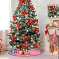 thumbnail image 6 of Snowflakes Winter Pink Christmas Tree Mats Waterproof Tree Skirt, Christmas Xmas Tree Stand Tray Mat Floor Protector Pad for Holiday Party Decoration, 28.3", 6 of 6