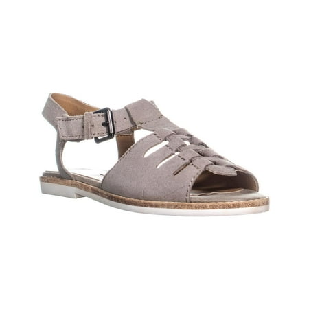 Dv Dolce Vita - Womens DV by Dolce Vita Nanette Cut Out Flat Sandals, Light Grey, 6 US