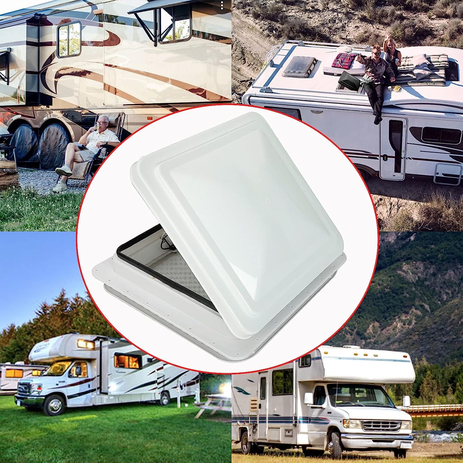 RV Roof Vent, Leak Proof Trailer Roof Vent 12V Reversible Fan For