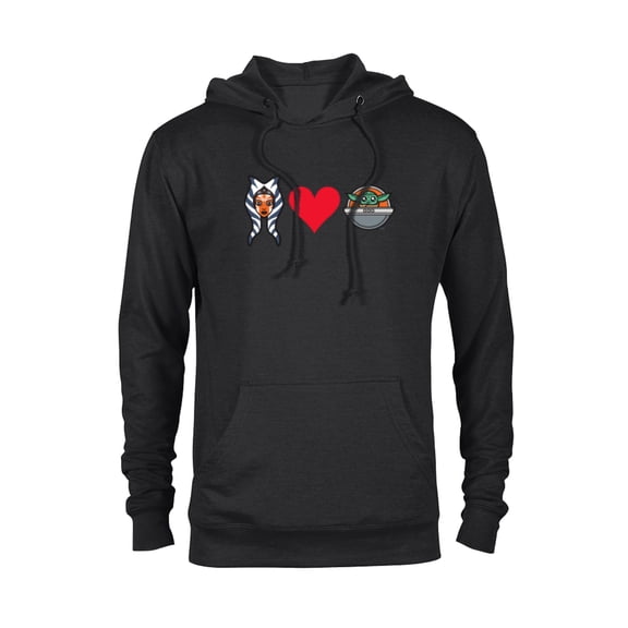 Star Wars The Mandalorian Ahsoka Tano Loves Grogu - Pullover Hoodie for Adults - Customized-Black