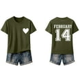 thumbnail image 2 of FDGIU ‌Women's Love Heart Graphic Tee - V-Neck Valentine T-Shirt Comfy Casual Blouse Gift, 2 of 6