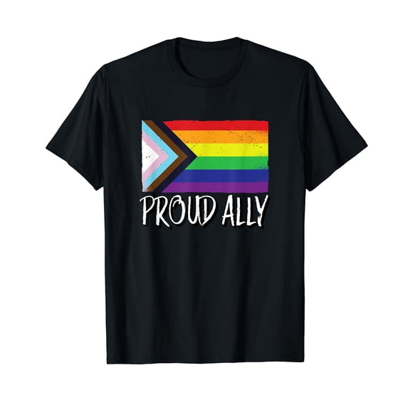 Proud Ally Pride Month LGBTQ Black Pride Flag T-Shirt Gay Les LGBT Gifts Shirts Graphic tee