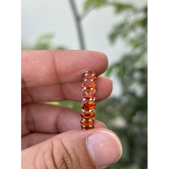 Citrine Band Ring- Wedding Band- Oval Band Ring- Gemstone Ring- November Birthstone- Natural Citrine- Honey Citrine- Eternity Band Ring anniversary gifts