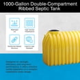 thumbnail image 2 of Norwesco Double Compartment Septic Tank with Gaskets and Tees, 1000 Gallon, Yellow, 2 of 8