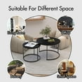 thumbnail image 6 of MAYEERTY 27.6" Nesting Coffee Table Set of 2, Round Wood Marble Top & Sturdy Metal Frame for Balcony Yard, Black, 6 of 7